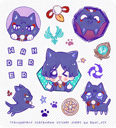 Scarameow sticker sheet